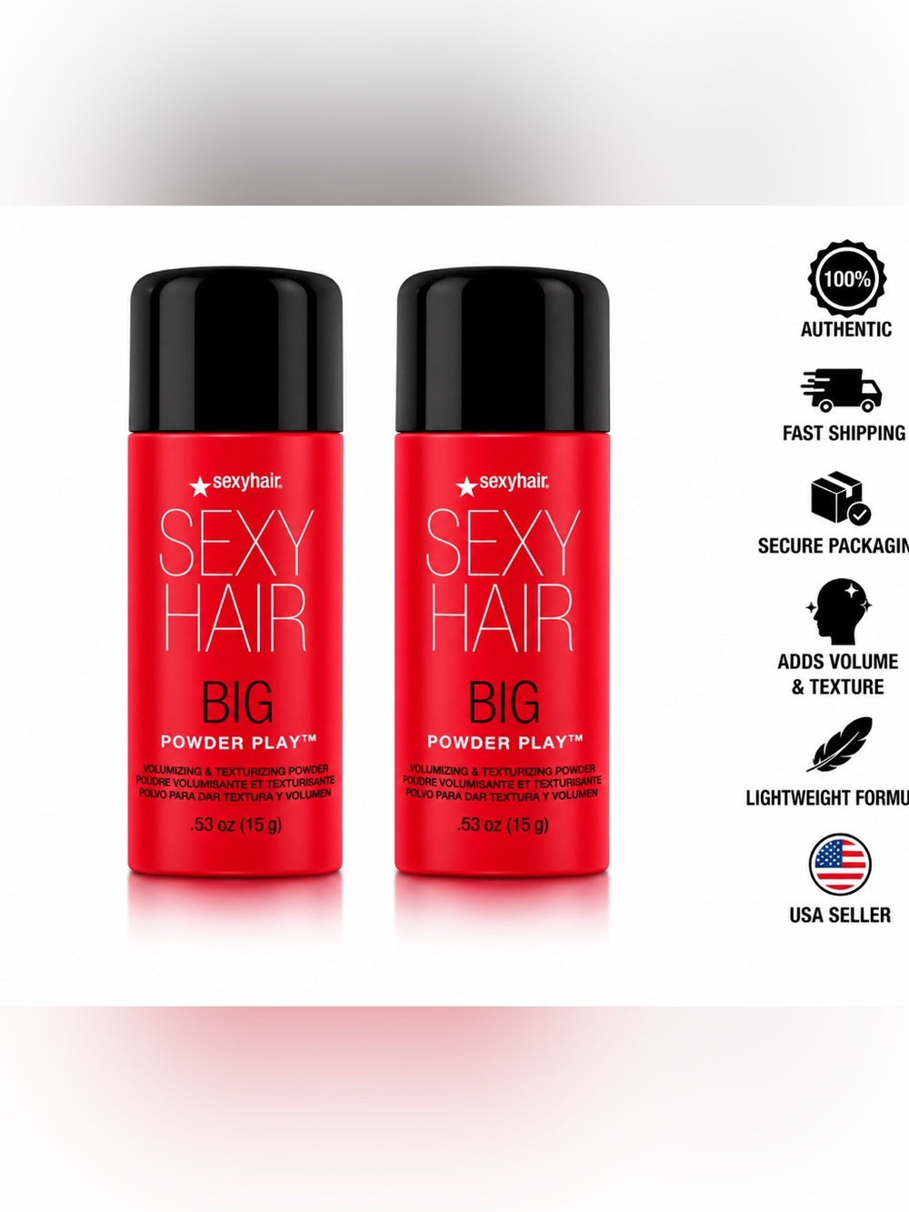 Sexy Hair Big Powder Play Volumizing & Texturizing Powder 0.53 Oz 15g Duo